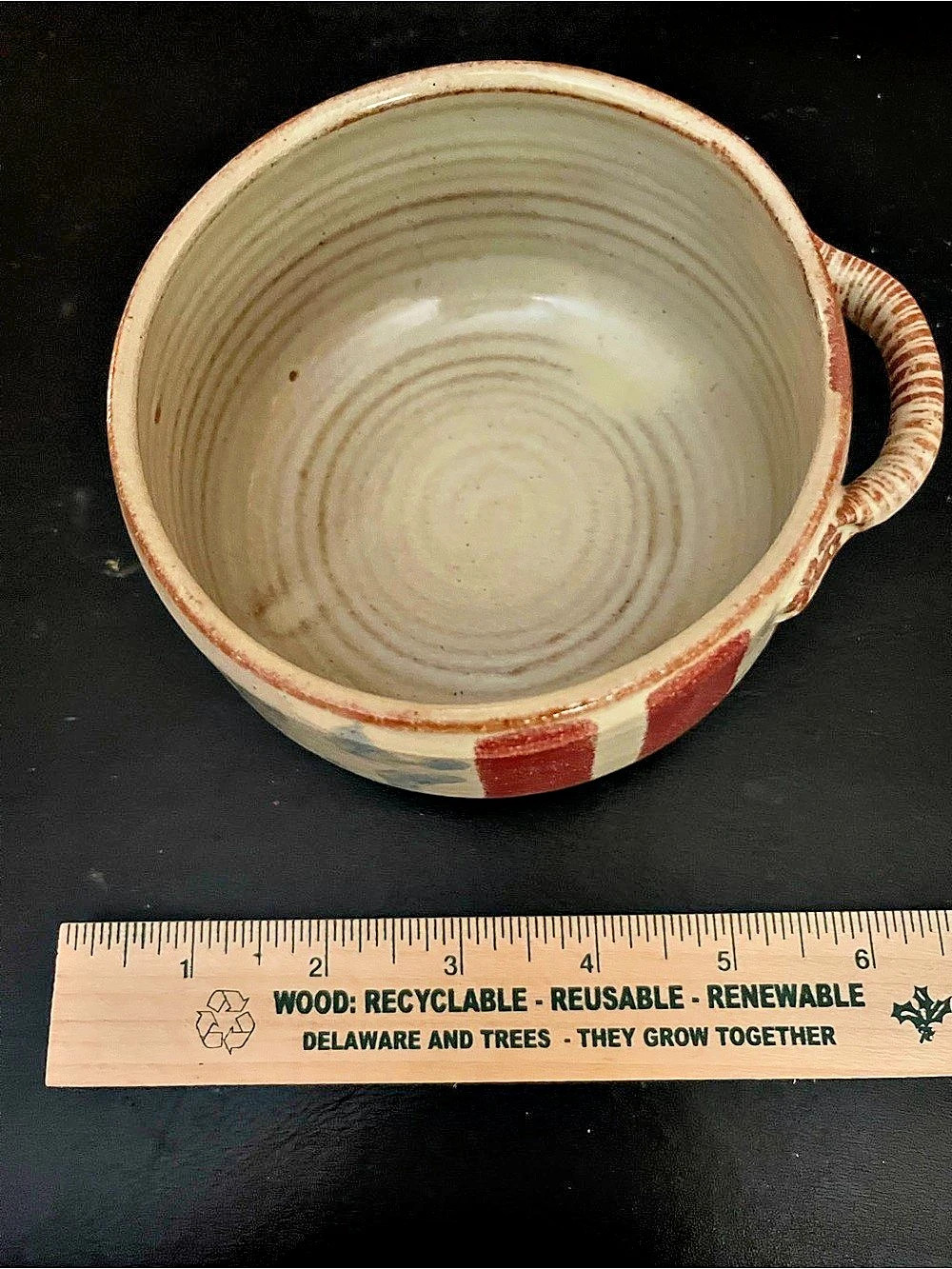 MudWorks Handmade Ceramic Bowl with Americana Accents